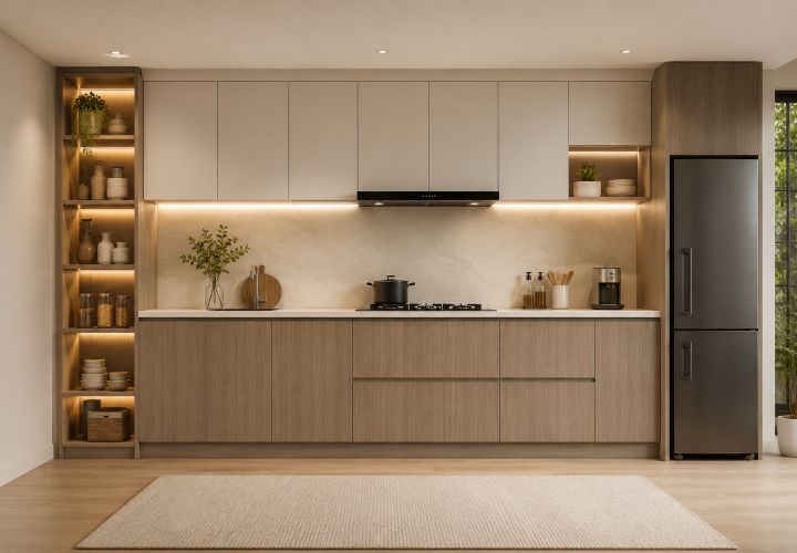 Tủ bếp chữ I hiện đại