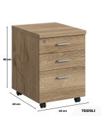 Tab di động 3 ngăn TDD15.1 40x40x60 - Vân gỗ