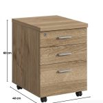 Tab di động 3 ngăn TDD15.1 40x40x60 - Vân gỗ