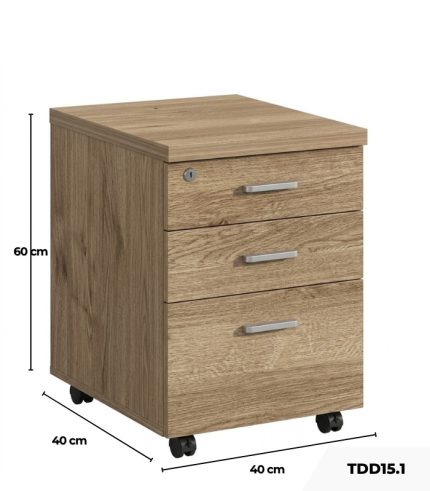 Tab di động 3 ngăn TDD15.1 40x40x60 - Vân gỗ