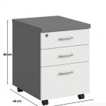 Tab di động 3 ngăn TDD15.2 40x40x60 - Trắng kết hợp Ghi