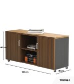 Tủ Phụ Di Động TDD16.1 120x35x60 - Vân gỗ đậm