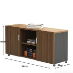Tủ Phụ Di Động TDD16.1 120x35x60 - Vân gỗ đậm