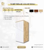Tủ bếp trên Hệ 1 cửa mở TBT03.1 40x35x75 - Vân gỗ nhạt