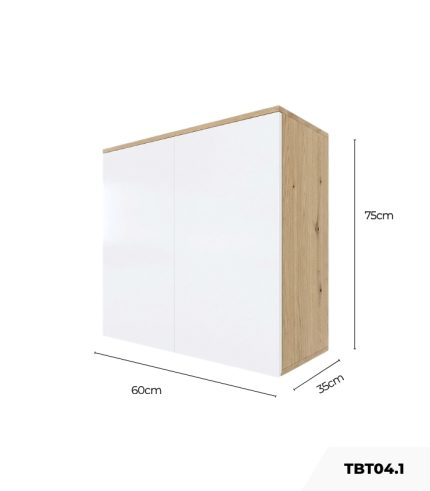 Tủ bếp trên Hệ 2 cửa mở TBT04.1 60x35x75 - Vân gỗ nhạt