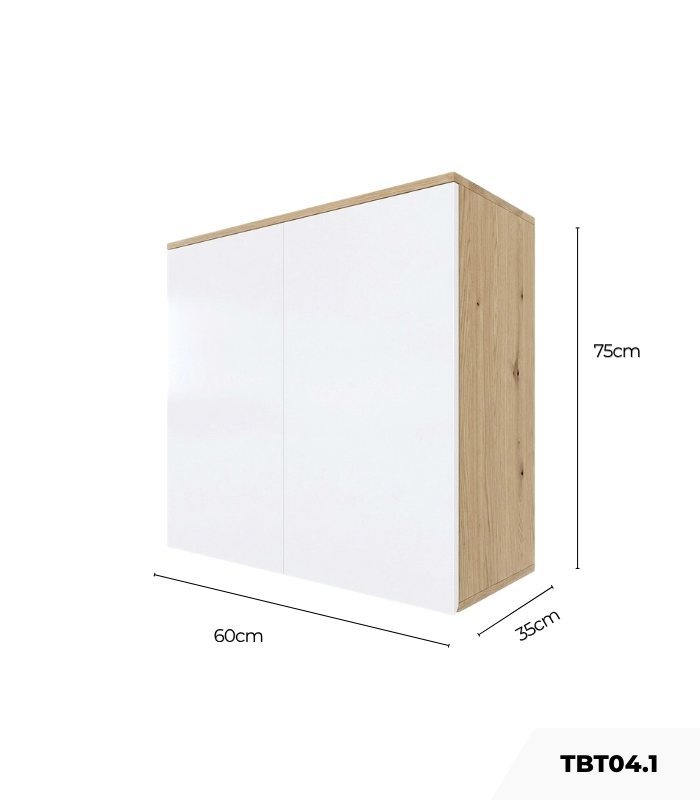 Tủ bếp trên Hệ 2 cửa mở TBT04.1 60x35x75 - Vân gỗ nhạt