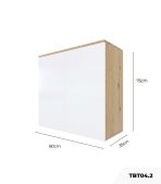 Tủ bếp trên Hệ 2 cửa mở TBT04.2 80x35x75 - Vân gỗ nhạt