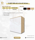 Tủ bếp trên Hệ 2 cửa mở TBT04.2 80x35x75 - Vân gỗ nhạt