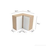 Tủ bếp trên Hệ 2 cửa mở góc L TBT05.1 156x35x75 - Vân gỗ nhạt