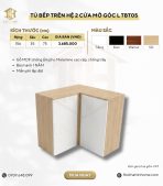 Tủ bếp trên Hệ 2 cửa mở góc L TBT05.1 156x35x75 - Vân gỗ nhạt