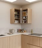 Tủ bếp trên Hệ 2 cửa mở góc L TBT05.1 156x35x75 - Vân gỗ nhạt - Ảnh 3