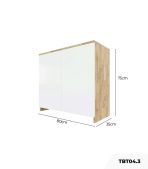 Tủ bếp trên Hệ 2 cửa mở máy hút mùi TBT04.3 80x35x75 - Vân gỗ nhạt