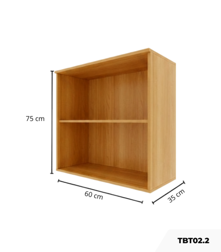 Tủ bếp trên Hệ hở 2 tầng TBT02.2 60x35x75 - Vân gỗ nhạt