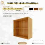 Tủ bếp trên Hệ hở 2 tầng TBT02.2 60x35x75 - Vân gỗ nhạt - Ảnh 2