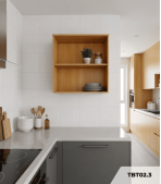 Tủ bếp trên Hệ hở 2 tầng TBT02.3 80x35x75 - Vân gỗ nhạt