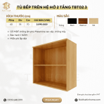 Tủ bếp trên Hệ hở 2 tầng TBT02.3 80x35x75 - Vân gỗ nhạt - Ảnh 2