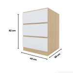 Tủ Bếp Dưới Hệ 3 Ngăn Kéo TBD01.1 40x58x82 - Vân gỗ nhạt