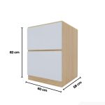 Tủ Bếp Dưới Hệ 2 Ngăn Kéo TBD02.2 60x58x82 - Vân gỗ nhạt