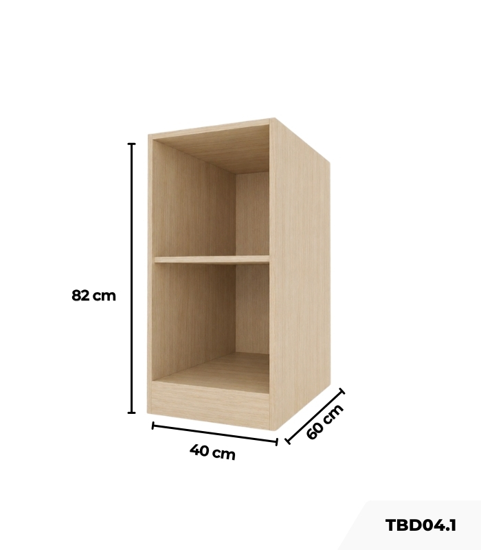 Tủ Bếp Dưới Hệ Hở 2 Tầng TBD04.1 40x60x82 - Vân gỗ nhạt
