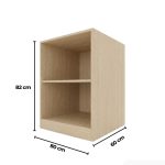 Tủ Bếp Dưới Hệ Hở 2 Tầng TBD04.2 80x60x82 - Vân gỗ nhạt