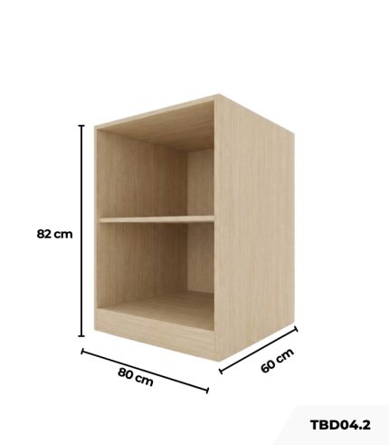 Tủ Bếp Dưới Hệ Hở 2 Tầng TBD04.2 80x60x82 - Vân gỗ nhạt