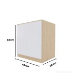 Tủ Bếp Dưới Hệ 2 Cửa Mở TBD06.1 60x60x82 - Vân gỗ nhạt
