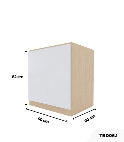 Tủ Bếp Dưới Hệ 2 Cửa Mở TBD06.1 60x60x82 - Vân gỗ nhạt