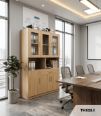 Tủ hồ sơ THS25.1 120×200 – Vân gỗ nhạt