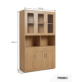 Tủ hồ sơ THS25.2 120×200 – Vân gỗ đậm