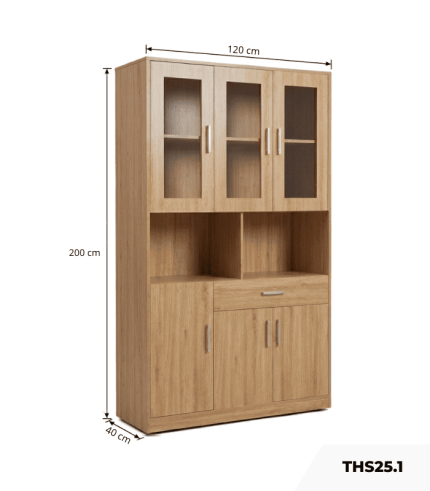 Tủ hồ sơ THS25.2 120×200 – Vân gỗ đậm