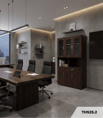 Tủ hồ sơ THS25.2 120×200 – Vân gỗ đậm