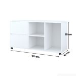 Tủ Phụ Di Động TDD12.1 120x40x65 - Trắng