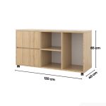 Tủ Phụ Di Động TDD12.3 120x40x65 - Vân gỗ