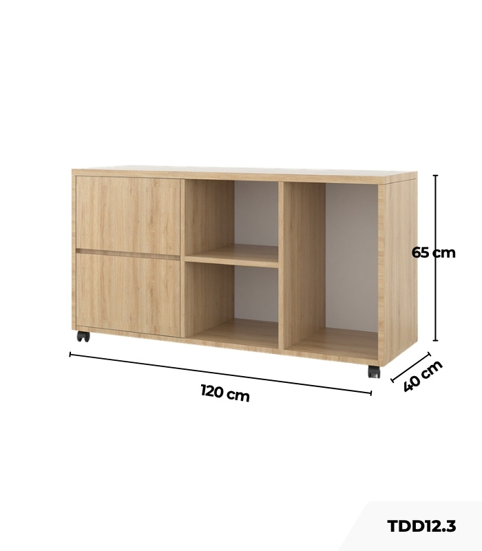 Tủ Phụ Di Động TDD12.3 120x40x65 - Vân gỗ