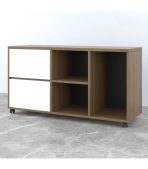 Tủ Phụ Di Động TDD12.4 120x40x65 - Vân gỗ đậm + Trắng