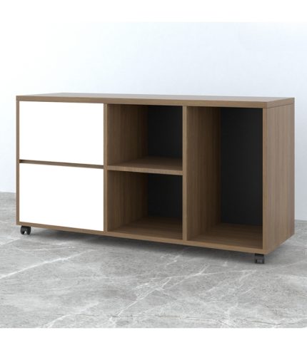 Tủ Phụ Di Động TDD12.4 120x40x65 - Vân gỗ đậm + Trắng