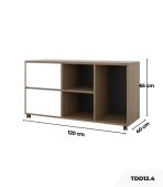 Tủ Phụ Di Động TDD12.4 120x40x65 - Vân gỗ đậm + Trắng