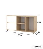 Tủ Phụ Di Động TDD12.5 120x40x65 - Vân gỗ + Trắng