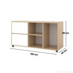 Tủ Phụ Di Động TDD12.5 120x40x65 - Vân gỗ + Trắng