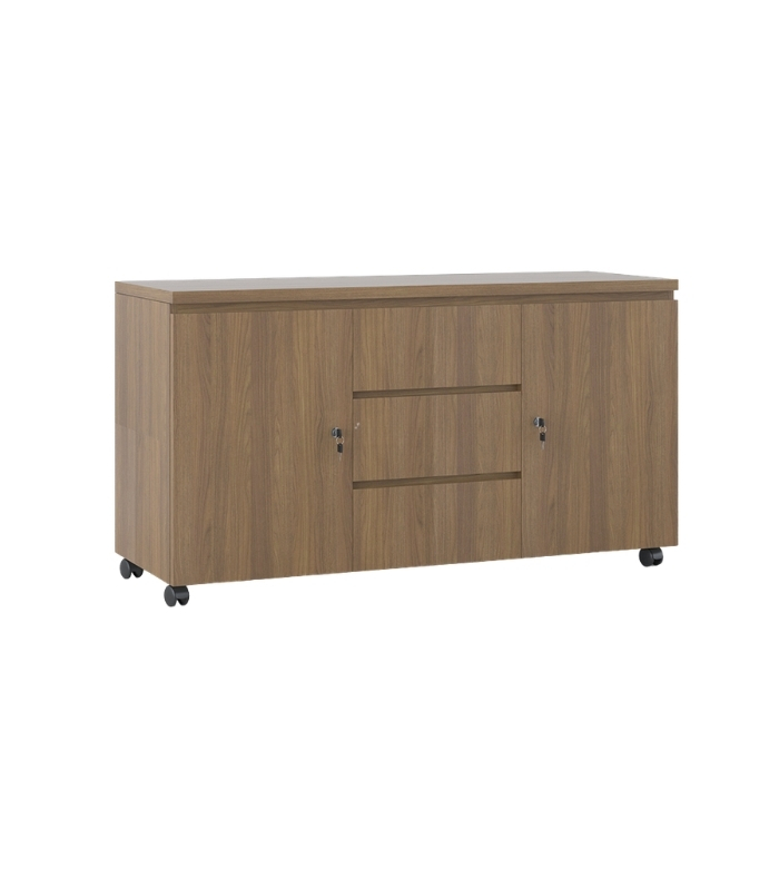 Tủ Phụ Di Động TDD11.1 120x40x65 - Vân gỗ đậm