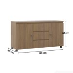 Tủ Phụ Di Động TDD11.1 120x40x65 - Vân gỗ đậm