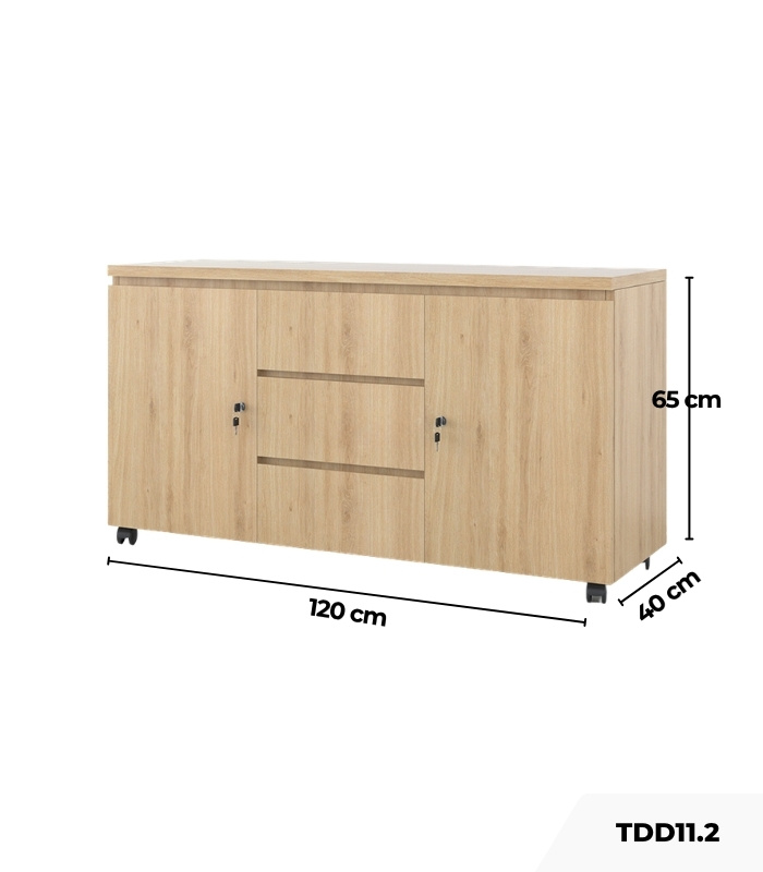 Tủ Phụ Di Động TDD11.2 120x40x65 - Vân gỗ