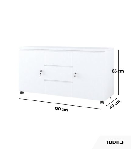 Tủ Phụ Di Động TDD11.3 120x40x65 - Trắng