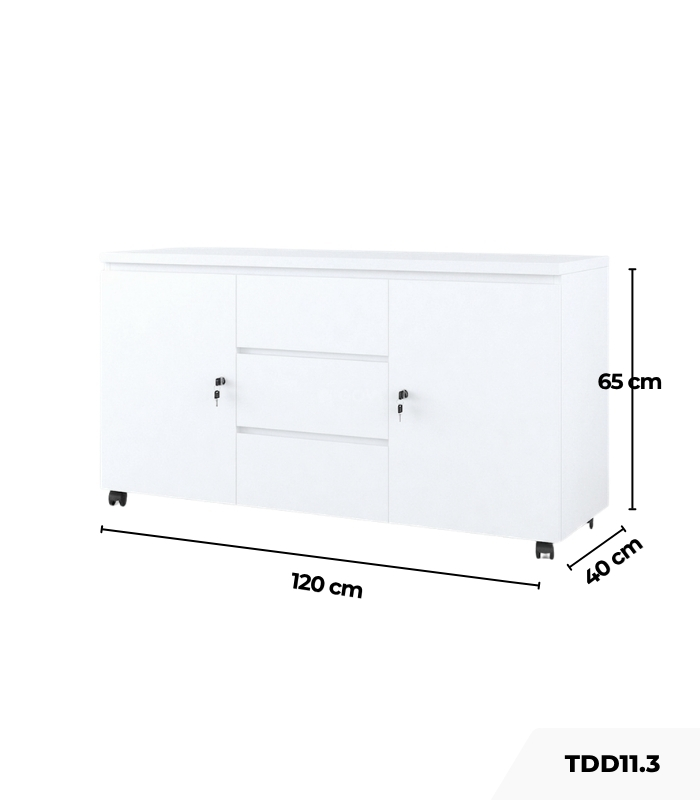Tủ Phụ Di Động TDD11.3 120x40x65 - Trắng
