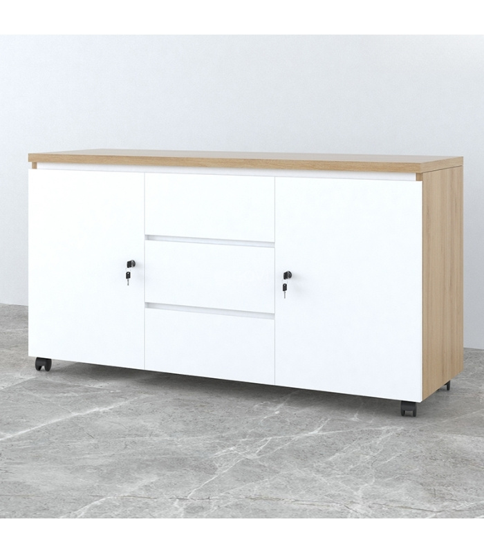 Tủ Phụ Di Động TDD11.4 120x40x65 - Vân gỗ + Trắng