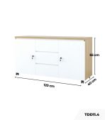 Tủ Phụ Di Động TDD11.4 120x40x65 - Vân gỗ + Trắng
