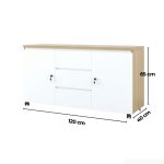 Tủ Phụ Di Động TDD11.4 120x40x65 - Vân gỗ + Trắng