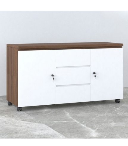 Tủ Phụ Di Động TDD11.5 120x40x65 - Vân gỗ đậm + Trắng