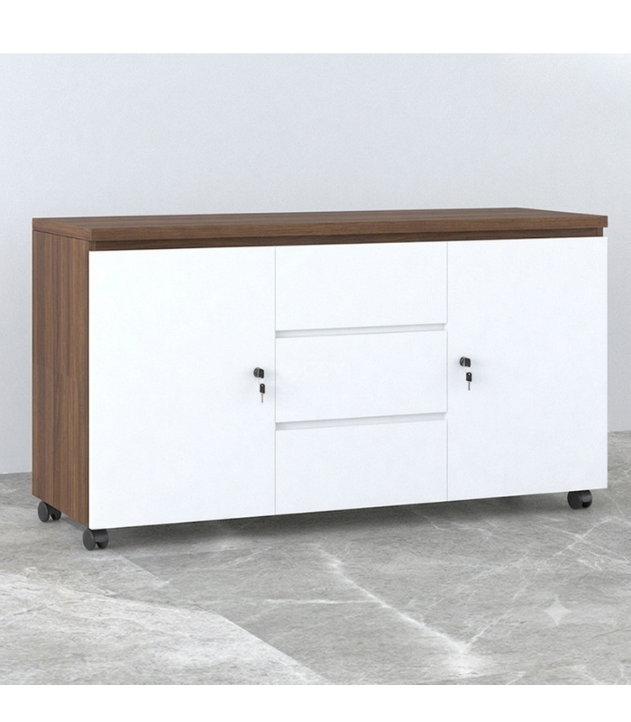 Tủ Phụ Di Động TDD11.5 120x40x65 - Vân gỗ đậm + Trắng