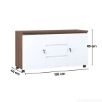 Tủ Phụ Di Động TDD11.5 120x40x65 - Vân gỗ đậm + Trắng